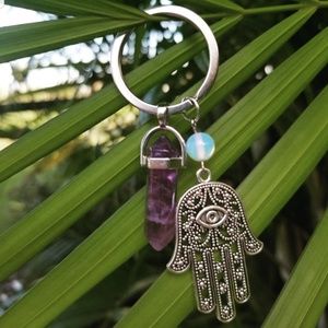 Crystal Keychain Hand of Fatima Crystal Pendant